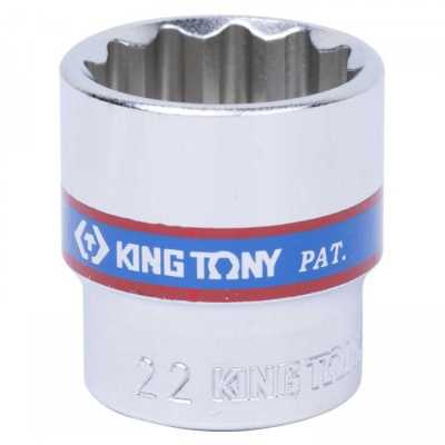 Головка торцевая стандартная двенадцатигранная 3/8", 22 мм KING TONY 333022M Торцевые головки стандартные фото, изображение